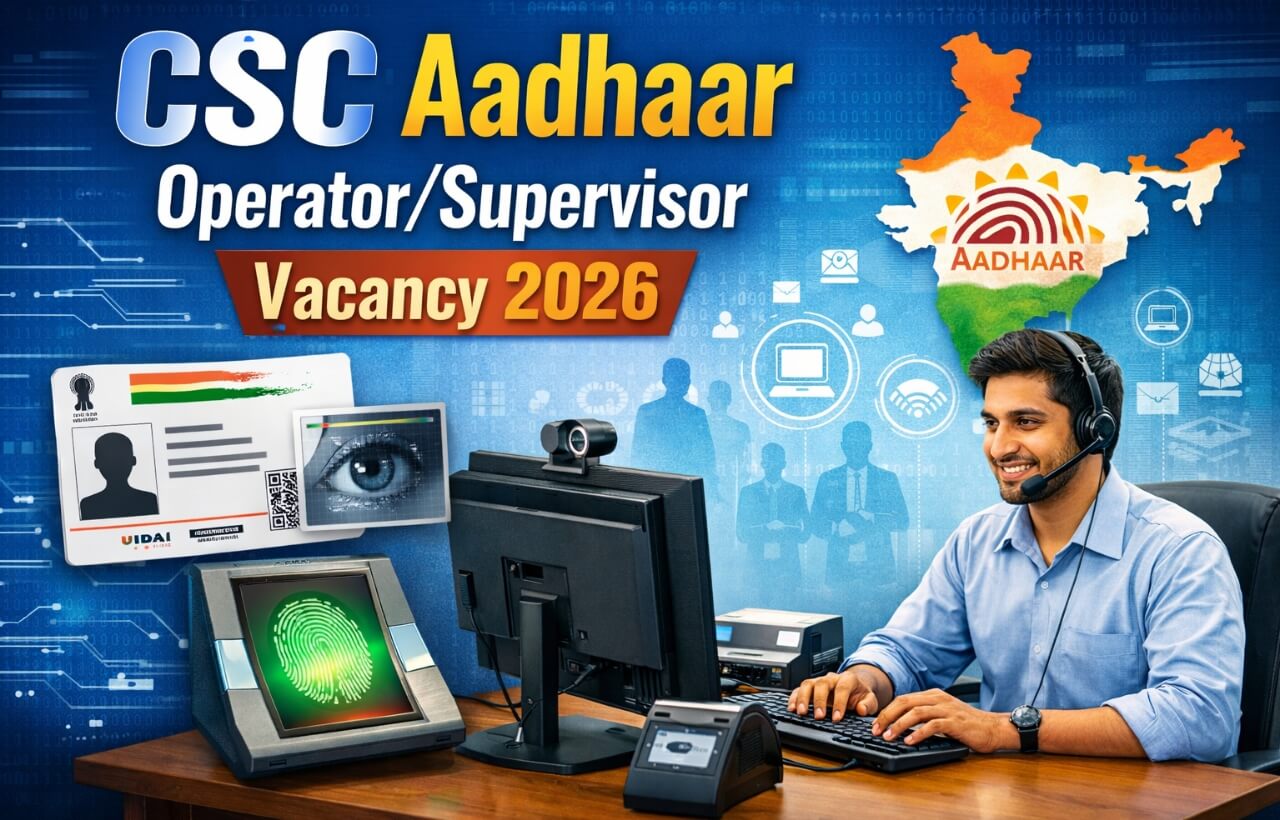 CSC Aadhaar OperatorSupervisor Vacancy