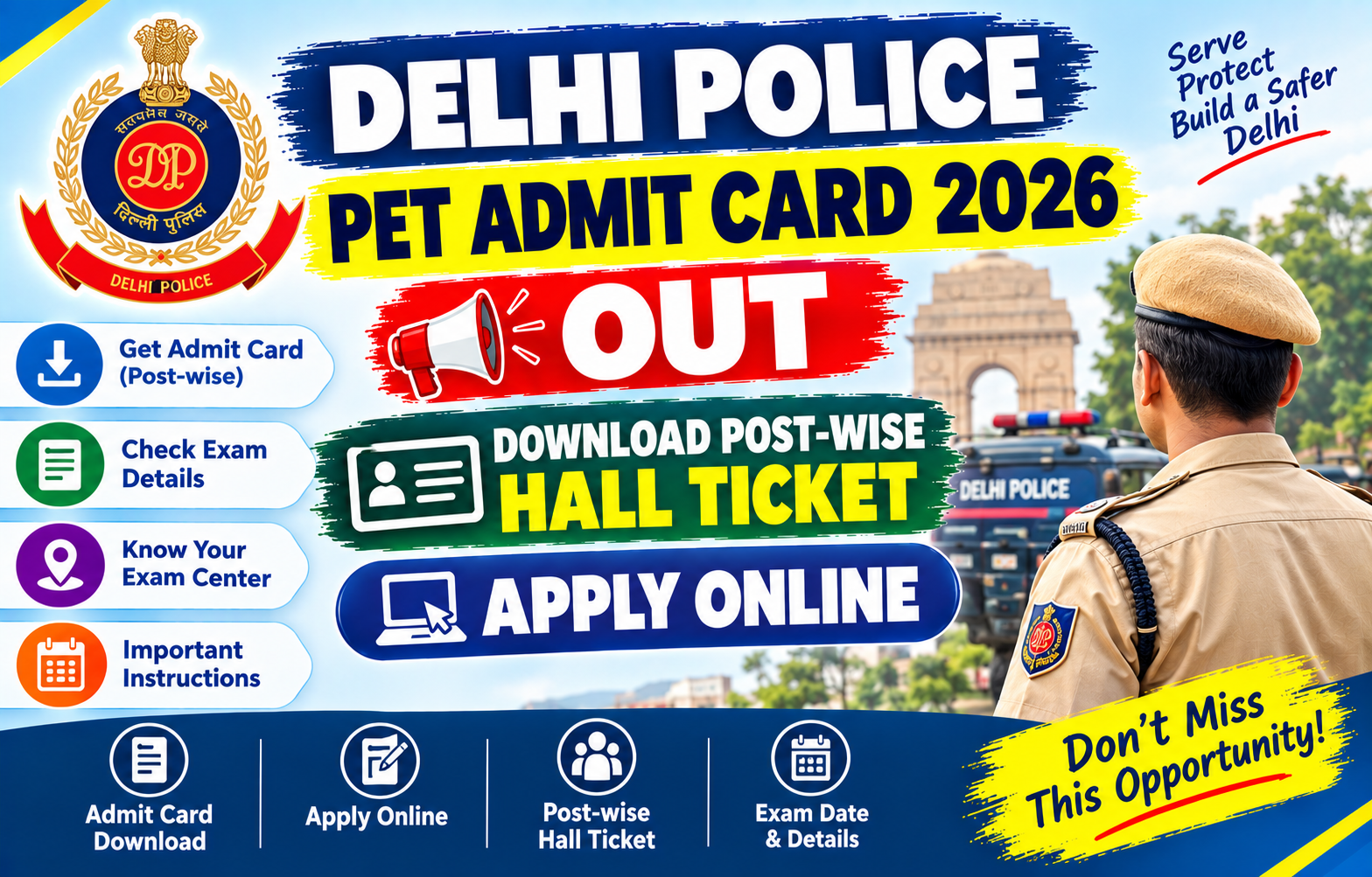 Delhi Police PET Admit Card 2026