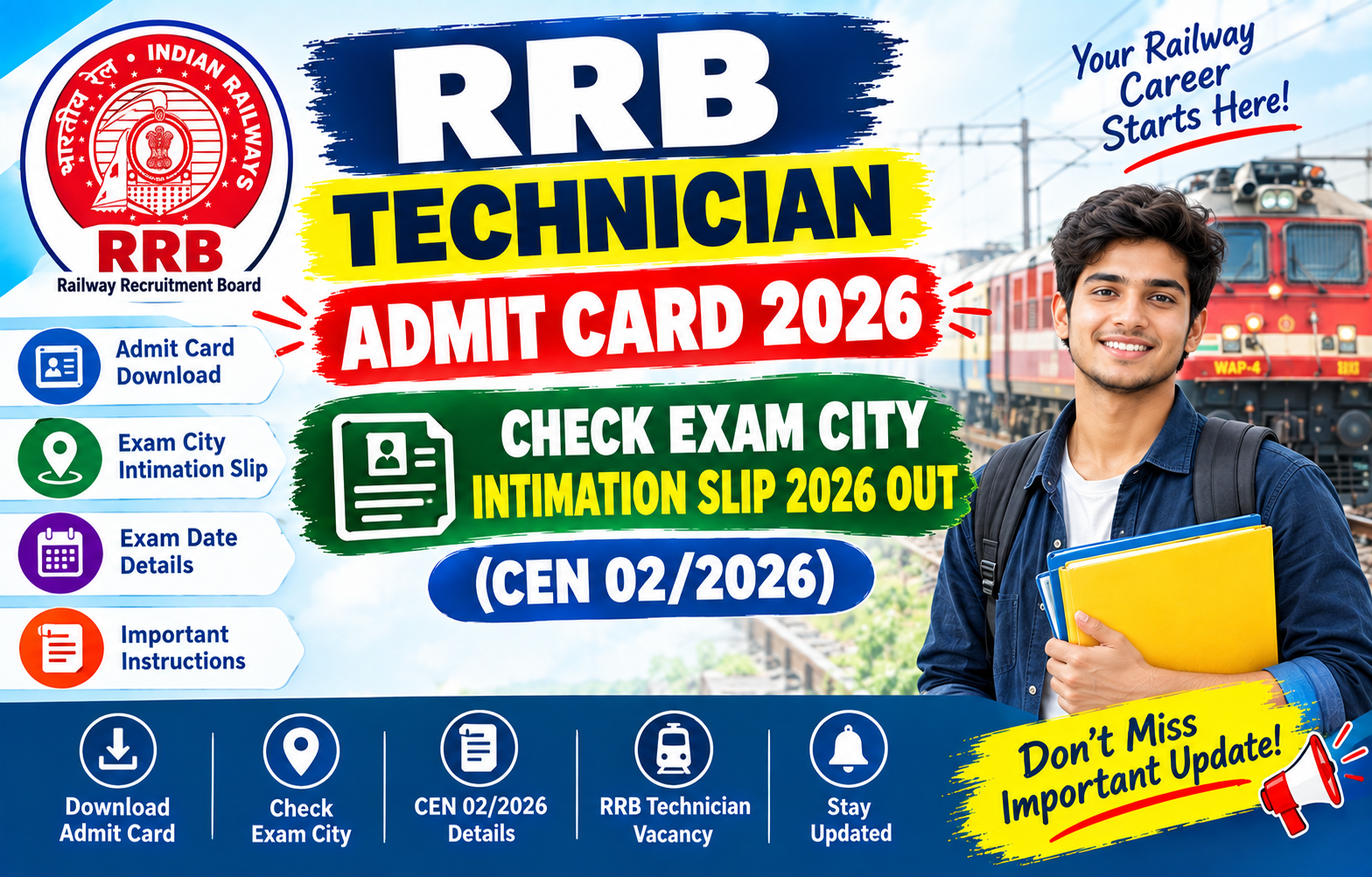 RRB Technician Admit Card 2026
